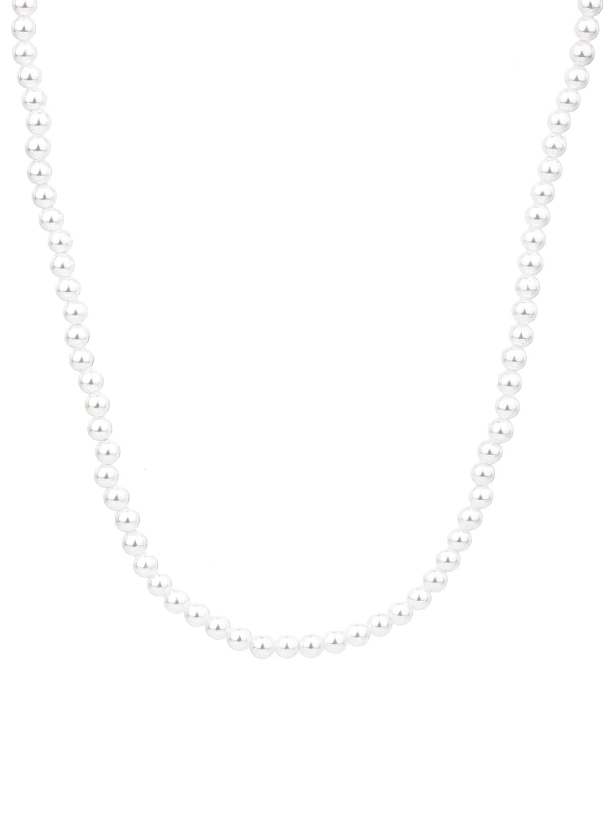 Colier de perle de scoică albe cu închizătoare din argint (45+4 cm)