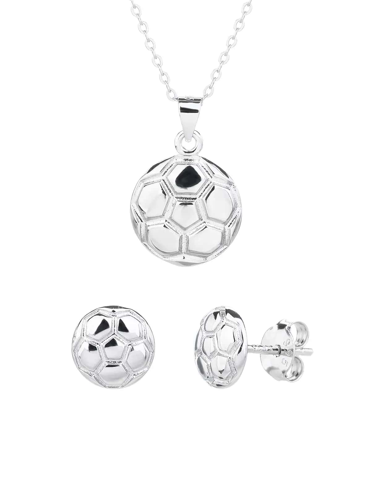 Set de bijuterii din argint cu minge de fotbal